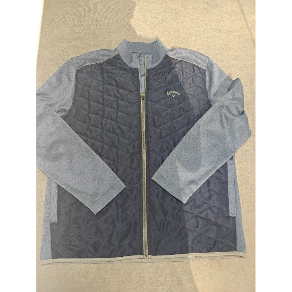 Callaway Golf Men’s XL Blue Quilted Hybrid Full Zip Jacket Performance